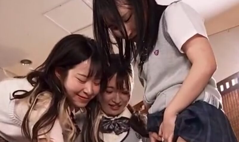 Schoolgirls appreciating their tutor